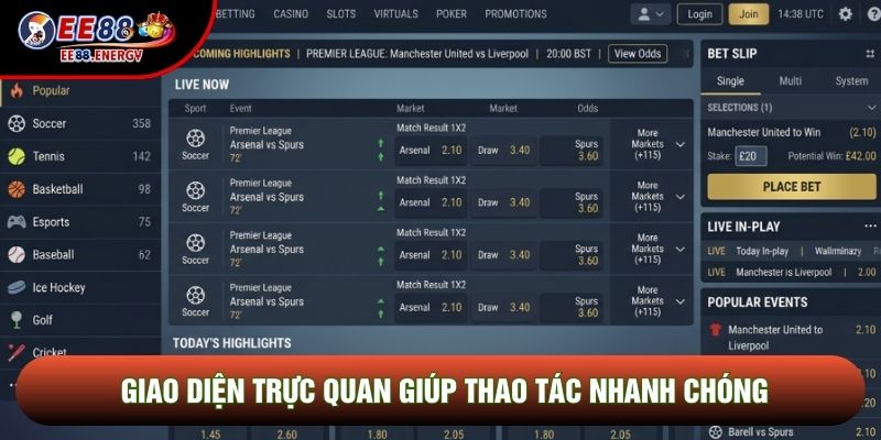 Giao diện trực quan giúp thao tác nhanh chóng